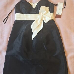 NWT Dave And Johnny Short Dress Black with white bow Evening Formal size 0